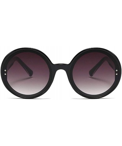 Oversized Oversized Round Frame Sunglasses for Women and Men UV400 - C5 Pink Leopard - CA198CAG4IU $10.97