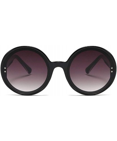 Oversized Oversized Round Frame Sunglasses for Women and Men UV400 - C5 Pink Leopard - CA198CAG4IU $10.97