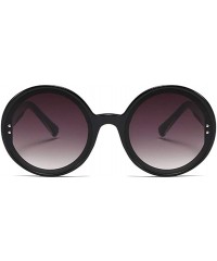 Oversized Oversized Round Frame Sunglasses for Women and Men UV400 - C5 Pink Leopard - CA198CAG4IU $10.97