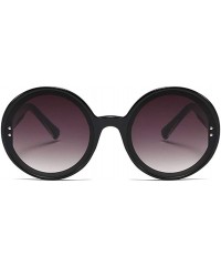 Oversized Oversized Round Frame Sunglasses for Women and Men UV400 - C5 Pink Leopard - CA198CAG4IU $10.97