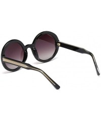 Oversized Oversized Round Frame Sunglasses for Women and Men UV400 - C5 Pink Leopard - CA198CAG4IU $10.97