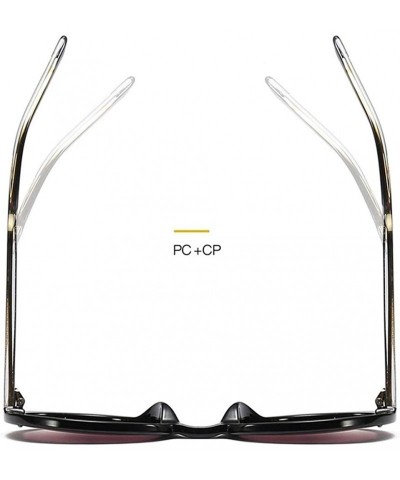 Oversized Oversized Round Frame Sunglasses for Women and Men UV400 - C5 Pink Leopard - CA198CAG4IU $10.97
