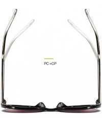 Oversized Oversized Round Frame Sunglasses for Women and Men UV400 - C5 Pink Leopard - CA198CAG4IU $10.97