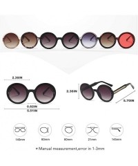 Oversized Oversized Round Frame Sunglasses for Women and Men UV400 - C5 Pink Leopard - CA198CAG4IU $10.97