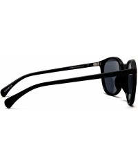 Oval Florence Classic Round Horned Rim Sunglasses - Black - CK12E0DXWBX $12.97