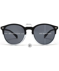 Oval Florence Classic Round Horned Rim Sunglasses - Black - CK12E0DXWBX $12.97