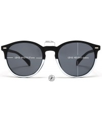 Oval Florence Classic Round Horned Rim Sunglasses - Black - CK12E0DXWBX $12.97