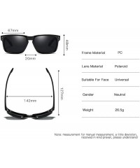 Square HD Polarized Sunglasses for Men and Women Matte Finish Sun Glasses Color Mirror Lens 100% UV Blocking - B - CD197AZDSL...