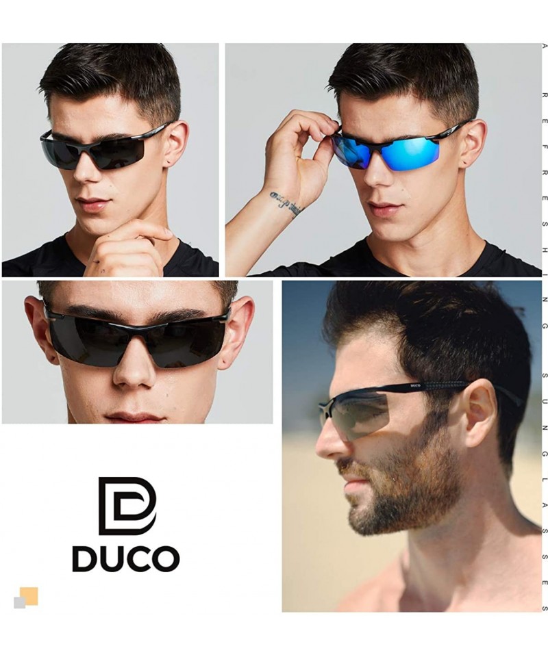 Men's Sports Carbon Fiber Temple Polarized Sunglasses 100% UV Protection  Sunglasses for Men 8207 - Gunmetal - C018SMAKMXD