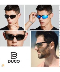Sport Men's Sports Carbon Fiber Temple Polarized Sunglasses 100% UV Protection Sunglasses for Men 8207 - Gunmetal - C018SMAKM...