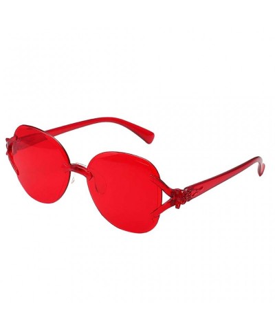 Wrap Sunglasses Frameless Multilateral Colorful Accessories - A - CA190HK66ZX $16.15
