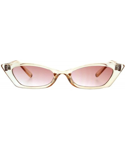 Rectangular Retro Fashion Sunglasses Womens Skinny Rectangular Cateye Shades UV 400 - Peach - CV18K37YEXZ $8.54