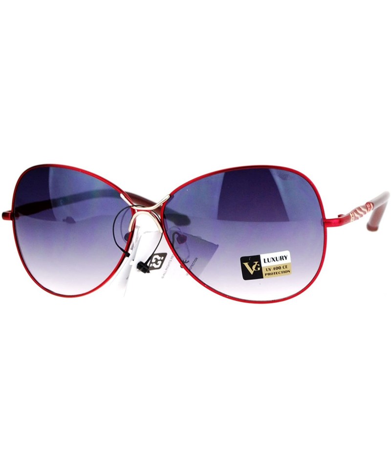 Butterfly VG Occhiali Womens Sunglasses Round Butterfly Metal Fashion Shades UV400 - Red - C8187K3D3HL $12.79