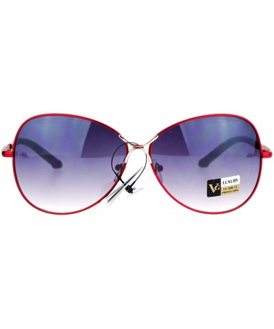 Butterfly VG Occhiali Womens Sunglasses Round Butterfly Metal Fashion Shades UV400 - Red - C8187K3D3HL $12.79