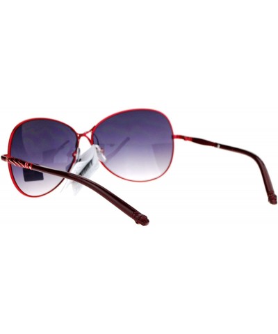 Butterfly VG Occhiali Womens Sunglasses Round Butterfly Metal Fashion Shades UV400 - Red - C8187K3D3HL $12.79