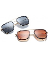 Oversized Small Square Polarized Sunglasses for Men and Women Polygon Mirrored Lens - Color 4 - CI18TSAQOO6 $30.10
