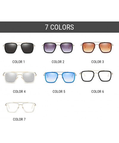 Oversized Small Square Polarized Sunglasses for Men and Women Polygon Mirrored Lens - Color 4 - CI18TSAQOO6 $30.10