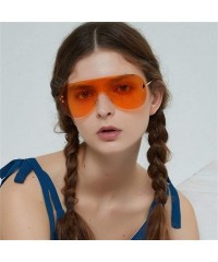 Oversized Women Retro One-piece Borderless Hip Hop Clear Colored Lens Festival Fashion Sunglasses - H - CP198EWLDIO $18.61