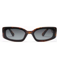 Oversized Men's and Women's Retro Square Resin lens Candy Colors Sunglasses UV400 - Brown - C518N7DMAL6 $12.16