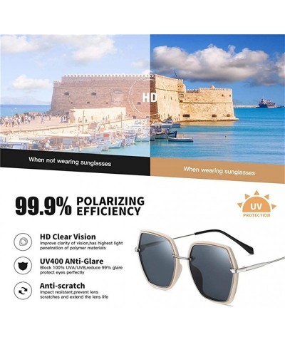 Oversized Women Oversized Polarized Square Sunglasses Fashion Ladies Sun Glasses Female Gradient Eyewear Goggles UV400 - C419...