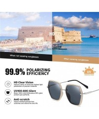 Oversized Women Oversized Polarized Square Sunglasses Fashion Ladies Sun Glasses Female Gradient Eyewear Goggles UV400 - C419...
