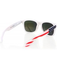 Shield Classic Eyewear Retro 80's American USA Flag 4th of July Frame Sunglasses - White / Multicolor - C812NRYJ9ZY $8.00