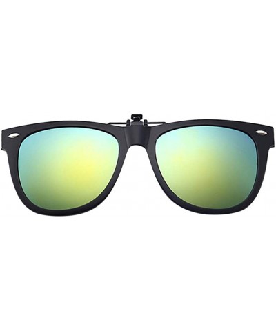 Semi-rimless Polarized Clip-on Sunglasses Anti-Glare Driving Outdoors Glasses for Prescription Glasses Trendy Eyeglasses - C5...