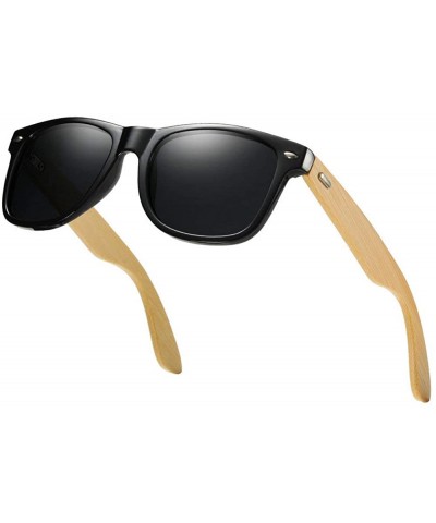 Goggle Fashion Lady Square Frame Bamboo leg Myopic sunglasses polarized Mens Goggle UV400 - CN18S6NQU0E $56.86