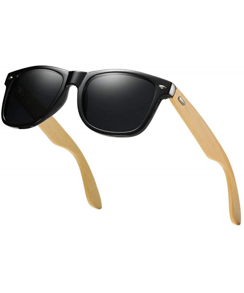 Goggle Fashion Lady Square Frame Bamboo leg Myopic sunglasses polarized Mens Goggle UV400 - CN18S6NQU0E $33.23