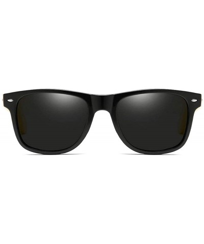 Goggle Fashion Lady Square Frame Bamboo leg Myopic sunglasses polarized Mens Goggle UV400 - CN18S6NQU0E $33.23