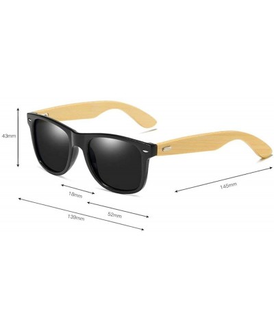 Goggle Fashion Lady Square Frame Bamboo leg Myopic sunglasses polarized Mens Goggle UV400 - CN18S6NQU0E $33.23