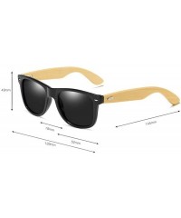 Goggle Fashion Lady Square Frame Bamboo leg Myopic sunglasses polarized Mens Goggle UV400 - CN18S6NQU0E $33.23