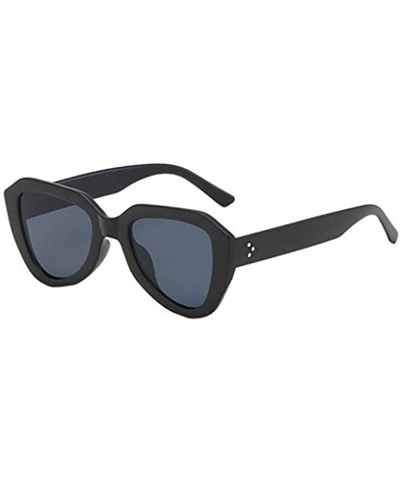 Rectangular Fashion Man Women Sunglasses Vintage Retro Style Glasses For Driving Fishing Hiking Everyday Use - Black - CH18SX...