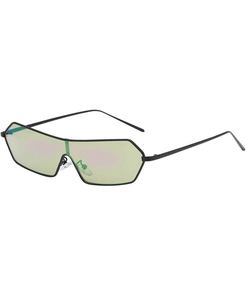 Square Vintage Square Mirrored Sunglasses Metal Glasses Eyewear - Purple - CJ18ADLX7YD $10.12