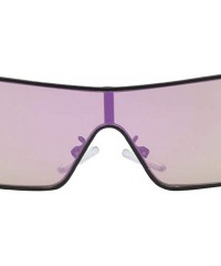 Square Vintage Square Mirrored Sunglasses Metal Glasses Eyewear - Purple - CJ18ADLX7YD $10.12