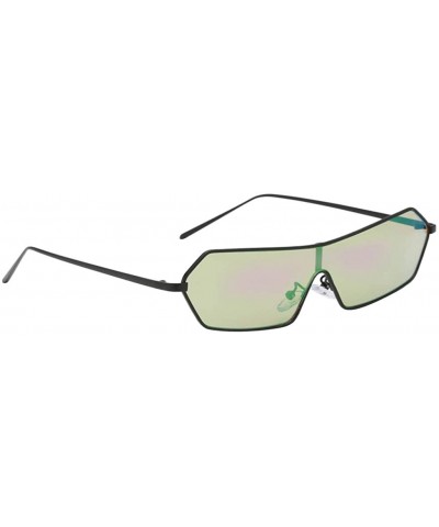 Square Vintage Square Mirrored Sunglasses Metal Glasses Eyewear - Purple - CJ18ADLX7YD $10.12