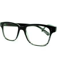 Square Clear Lens Eyeglasses Square Thin Frame Nerdy Fashion Glasses - Black With Stripes - C711E9RWM21 $8.54