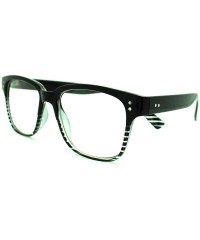 Square Clear Lens Eyeglasses Square Thin Frame Nerdy Fashion Glasses - Black With Stripes - C711E9RWM21 $8.54