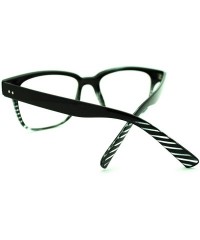 Square Clear Lens Eyeglasses Square Thin Frame Nerdy Fashion Glasses - Black With Stripes - C711E9RWM21 $8.54