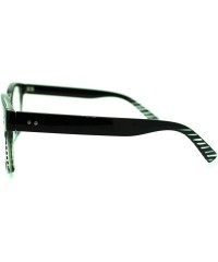Square Clear Lens Eyeglasses Square Thin Frame Nerdy Fashion Glasses - Black With Stripes - C711E9RWM21 $8.54