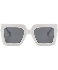 Square Men and women Sunglasses Two-tone Big box sunglasses Retro glasses - White - CU18LL9MTQ5 $10.43