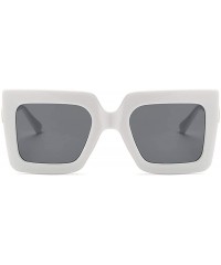 Square Men and women Sunglasses Two-tone Big box sunglasses Retro glasses - White - CU18LL9MTQ5 $10.43