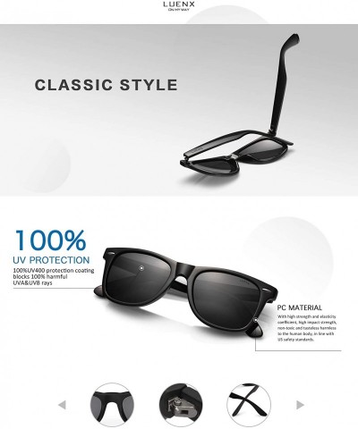 Semi-rimless Mens Sunglasses Polarized Womens UV 400 Protection - 13-all Black(glossy Frame) / Non-mirror - CQ186QTMXHU $9.78