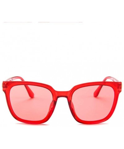 Round Polarized Sunglasses Classic Protection - Red - CB199L4DRQW $16.29