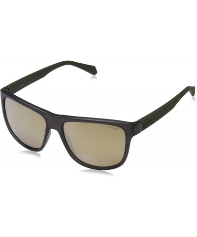 Rectangular Men's Pld2057/S Rectangular Sunglasses - Mtgrn Mil - CM187XWHS9T $54.09