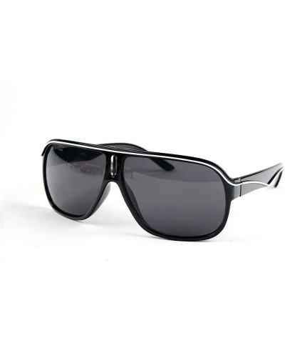 Aviator Unisex Sporty Fashion Aviator Sunglasses P2026 - Black-smoke Lens - CY11CFY7A9J $26.39