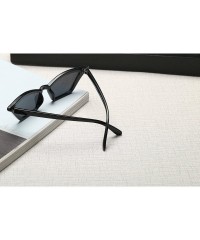 Round Small Cat Eye Sunglasses Vintage Square Shade Women Eyewear B2291 - Black/Smoke - C4180LZRZU4 $22.07