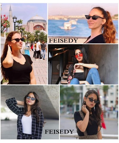 Round Small Cat Eye Sunglasses Vintage Square Shade Women Eyewear B2291 - Black/Smoke - C4180LZRZU4 $11.33