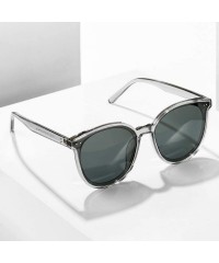 Round Oversized Polarized Sunglasses for Women Men Classic Round Eyeglasses UV400 Protection - Gray - C019999MD0D $17.68