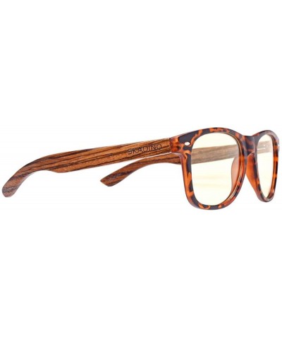 Square PC Frame Handmade Night Vision Zebra Wood Sunglasses with for Men or Women SKD123 - CV18LXR4GEG $13.03